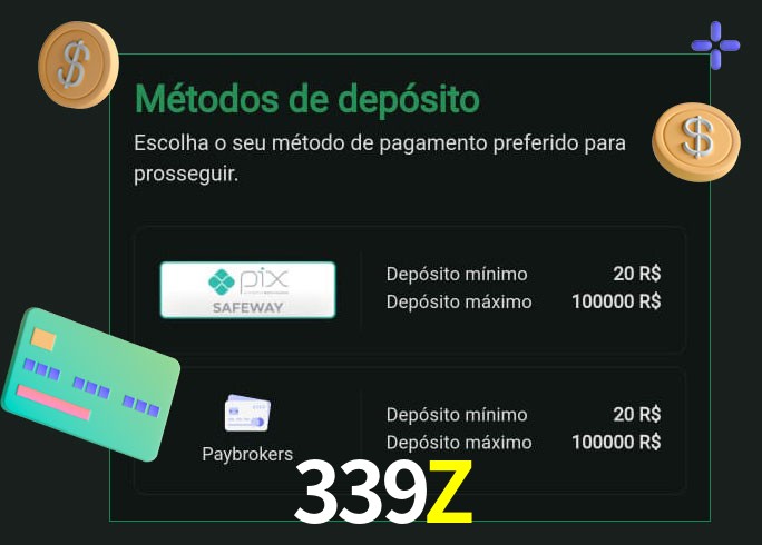 O cassino 339Z oferece uma grande variedade de métodos de pagamento